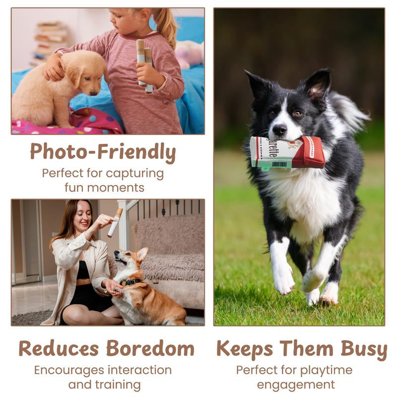 Nocciola 3 Packs Squeaky Puff Stick Toys with a Box Upgraded Version, Funny Interactive Dog Toys