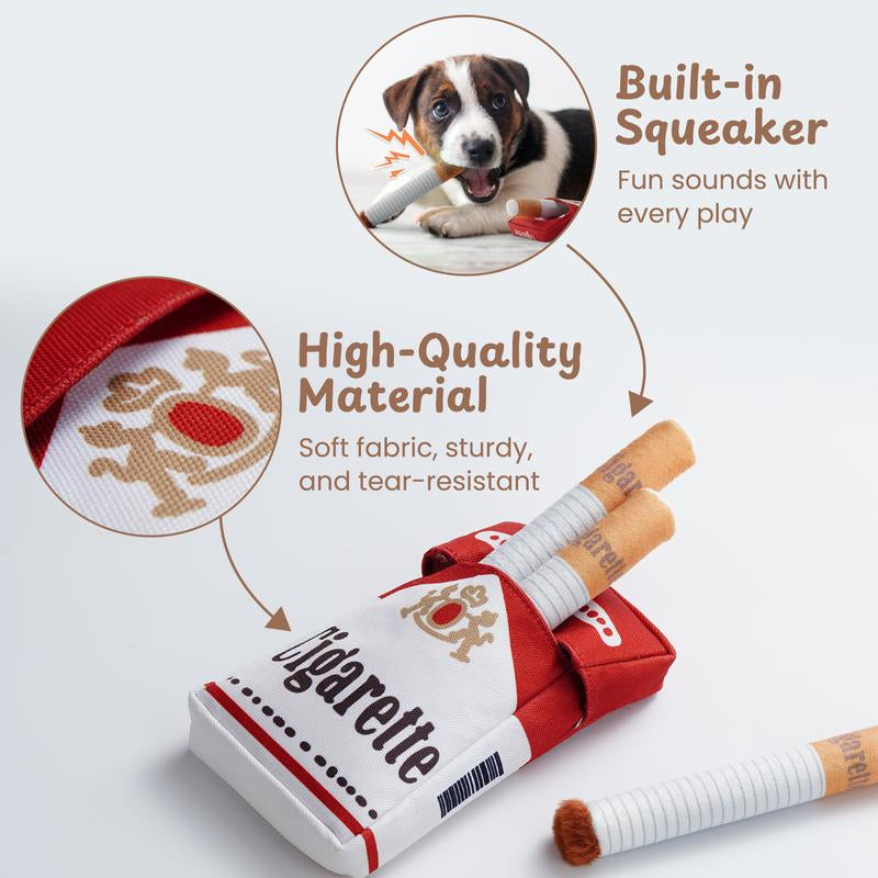 Nocciola 3 Packs Squeaky Puff Stick Toys with a Box Upgraded Version, Funny Interactive Dog Toys