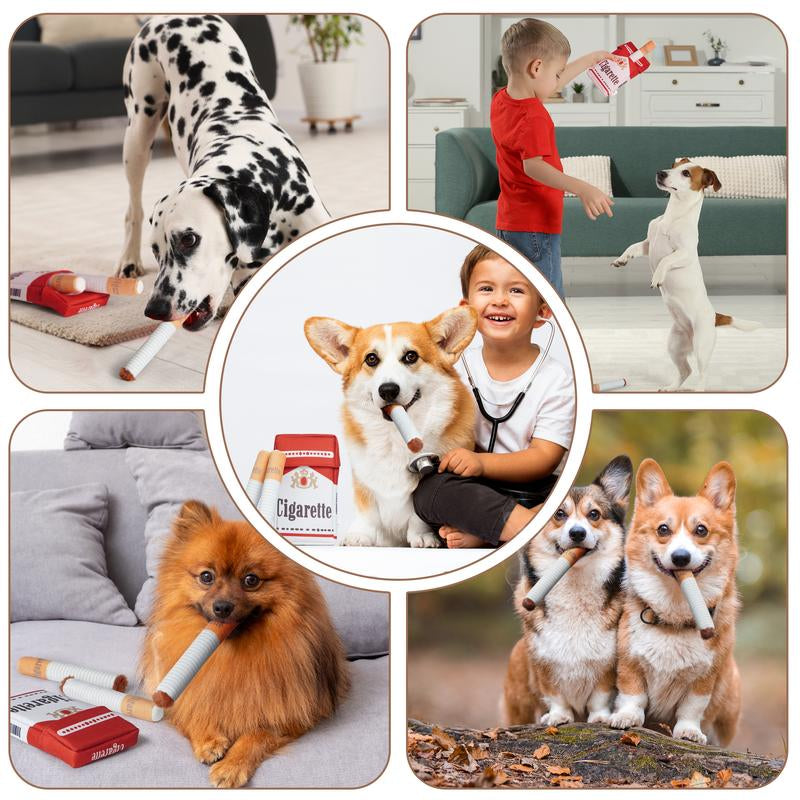 Nocciola 3 Packs Squeaky Puff Stick Toys with a Box Upgraded Version, Funny Interactive Dog Toys