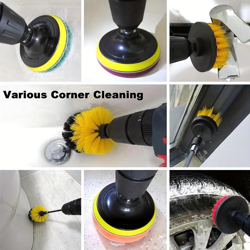 Drill Brush Attachment Tools Set without Power Drill, Power Scrubber Cleaning Brush Kit, Powerful Home Cleaning Tool