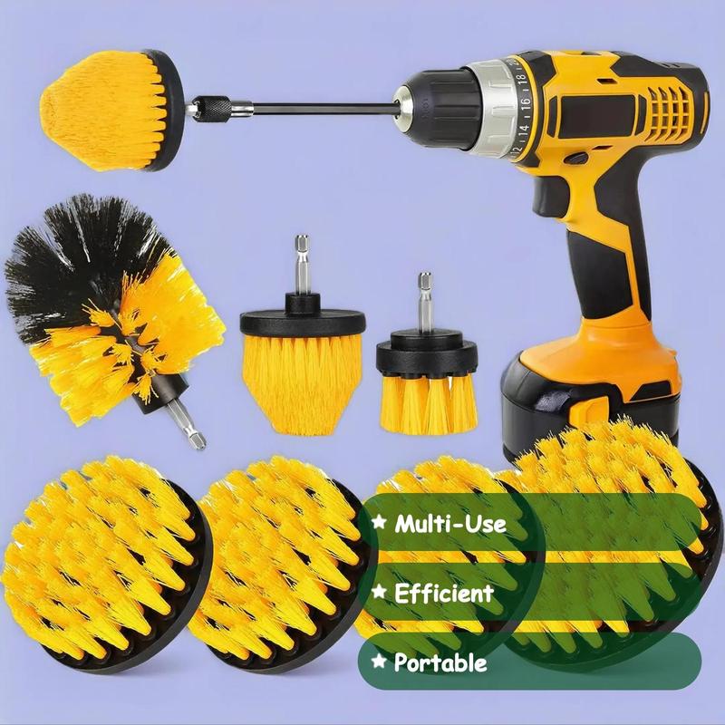 Drill Brush Attachment Tools Set without Power Drill, Power Scrubber Cleaning Brush Kit, Powerful Home Cleaning Tool