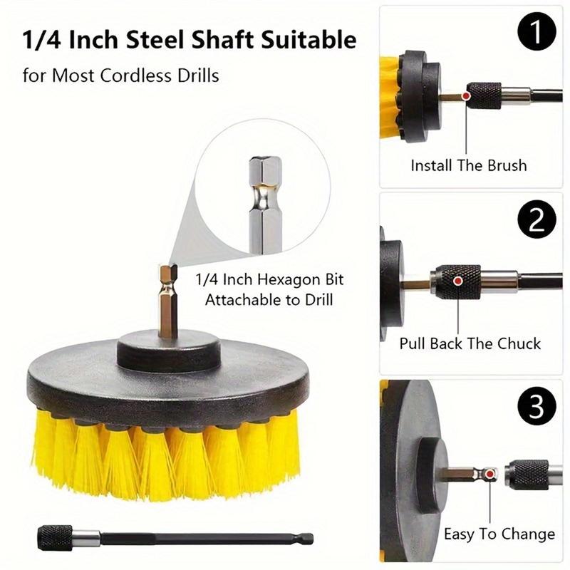 Drill Brush Attachment Tools Set without Power Drill, Power Scrubber Cleaning Brush Kit, Powerful Home Cleaning Tool