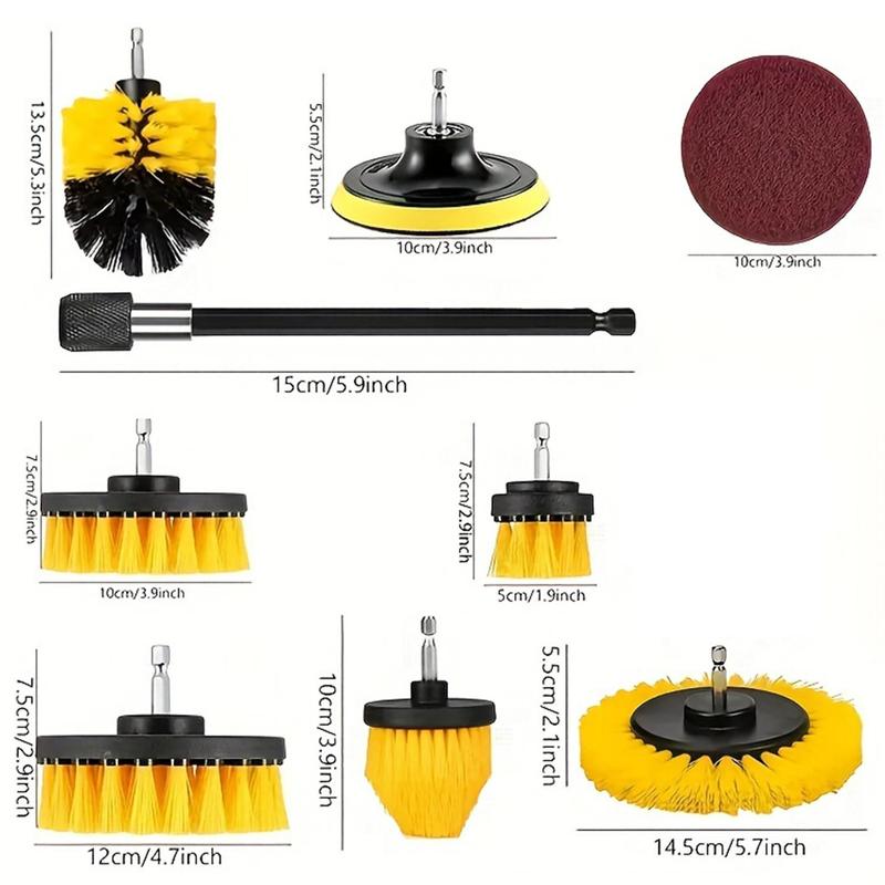 Drill Brush Attachment Tools Set without Power Drill, Power Scrubber Cleaning Brush Kit, Powerful Home Cleaning Tool