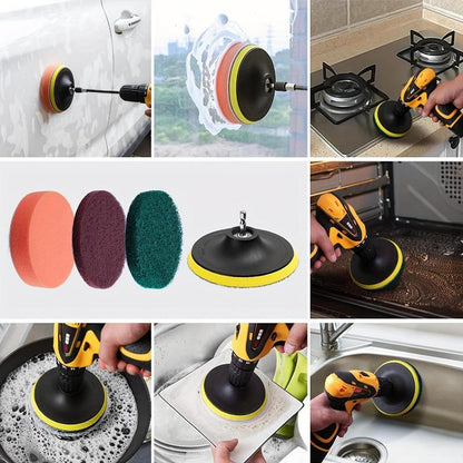 Drill Brush Attachment Tools Set without Power Drill, Power Scrubber Cleaning Brush Kit, Powerful Home Cleaning Tool